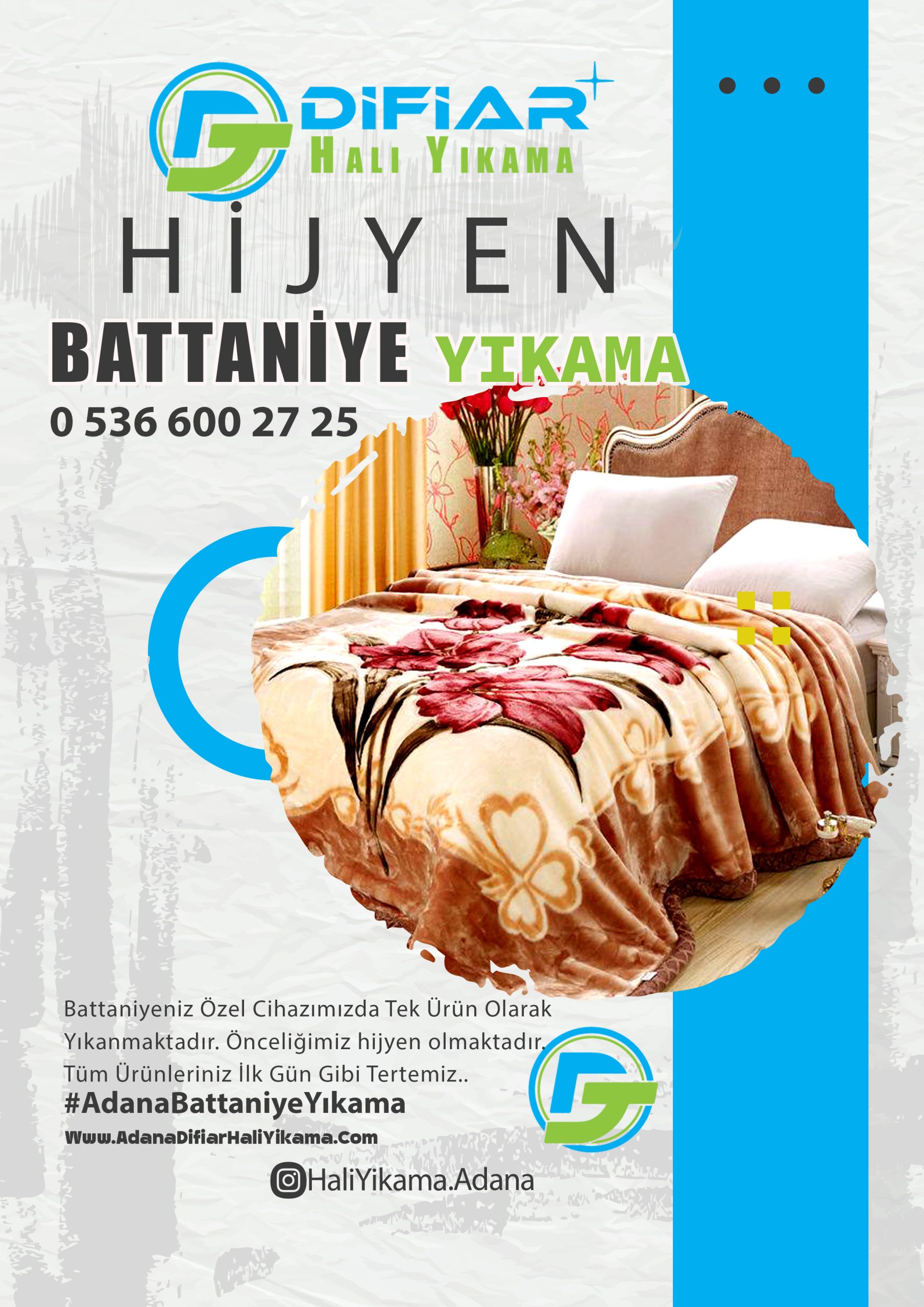 Adana Turgut Özal Bulvarı Battaniye Yıkama